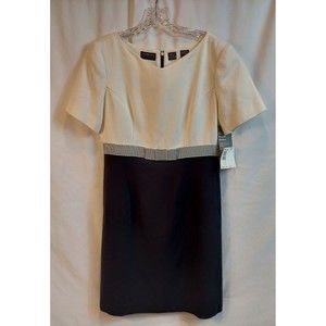 Vintage 90's Liz Claiborne Black/White Dress Women's Sz 10